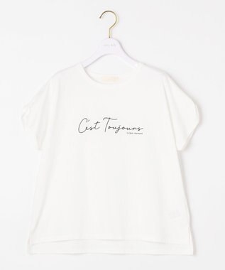 ANY SIS 【美人百花6月号掲載】フレンチスリーブロゴ Tシャツ オフホワイト