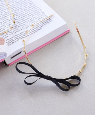 Maison de FLEUR グログランリボンカチューシャ