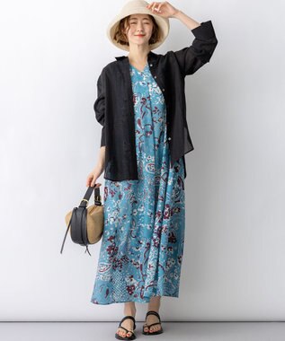 23区 【先行予約】Ericaランダムペイズリープリント ワンピース ブルー系