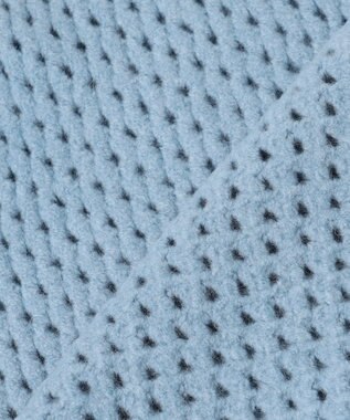 UNFILO L 【野呂佳代さん着用】ふわふわニット メッシュプルオーバー サックス