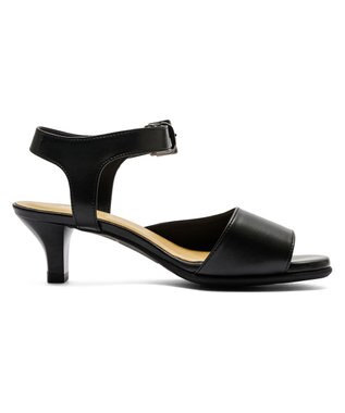 ASICS WALKING ペダラ ヒールサンダル 2E 5.0cmヒール ブラック系