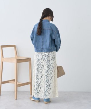 earth music&ecology ショートジップデニムジャケット Light Indigo