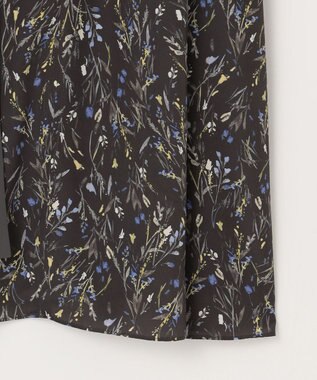 自由区 L 【洗える】ウォーターカラーフラワープリント ワンピース グレー系