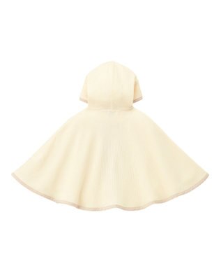 MIKI HOUSE HOT BISCUITS 【70-90cm】 顔ドン ワッフル素材 おでかけポンチョ アイボリー