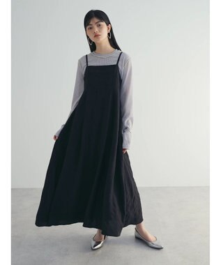 Green Parks ａ．バックギャザーキャミワンピース Black