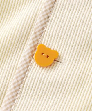 MIKI HOUSE HOT BISCUITS 【70-90cm】 顔ドン ワッフル素材 おでかけポンチョ アイボリー