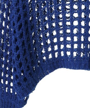 earth music&ecology チュールヤーンメッシュニットプルオーバー Blue