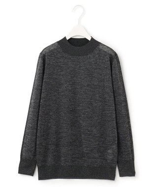 ICB 【洗える】ラメシアー モックネックニット ブラック系