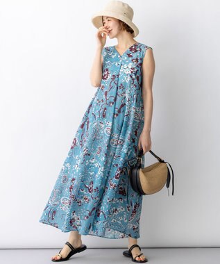 23区 【先行予約】Ericaランダムペイズリープリント ワンピース ブルー系