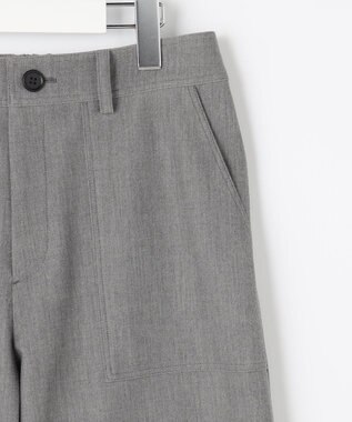 J.PRESS LADIES S シャンブレー2wayストレッチ ワイド ストレート パンツ ライトグレー系