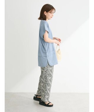 Green Parks ピグメントフレンチスリーブチュニック Sax