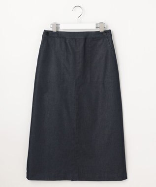 J.PRESS LADIES L 【WEB限定カラーあり】TCシャンブレーサテンST ナロー スカート ネイビーシャンブレー系