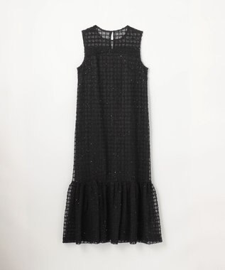 GRACE CONTINENTAL チュールチェックワンピース ブラック