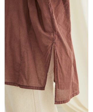 CRAFT STANDARD BOUTIQUE シアーボイルピグメント染めバンドカラーシャツ Brown