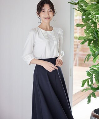 Tiaclasse ポンチフレアスカート ネイビー