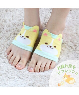 Mother garden マザーガーデン ふわんこ コーギー 足ツボ押し 靴下 ソックス レディースフリーサイズ -