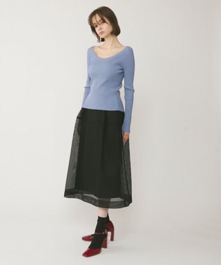 GRACE CONTINENTAL ハイゲージラメニットトップ ブルー