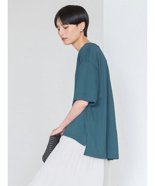 AMERICAN HOLIC 抗菌防臭＋接触冷感クルーネックカットプルオーバー Blue Green