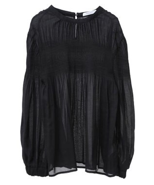 Green Parks マジョリカプリーツブラウス Black