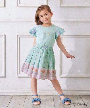 ANY KIDS 【ディズニープリンセス】袖 刺繍 Tシャツ ミント<アリエル>