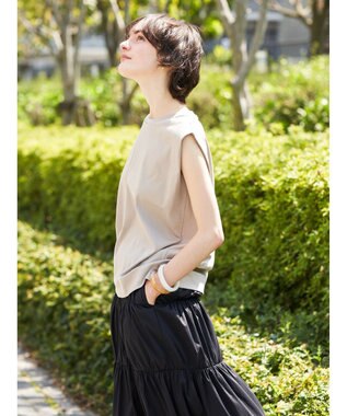 AMERICAN HOLIC ショルダータックノースリーブプルオーバー Gray Beige