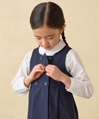 MIKI HOUSE HOT BISCUITS 【ミキハウス】【95-140cm】 ウール素材のジャンパースカート 紺