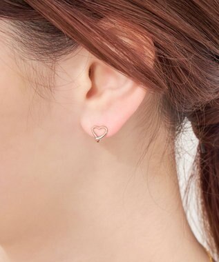 Phoebe 【K10RG】オープンハートイヤリング ローズゴールド