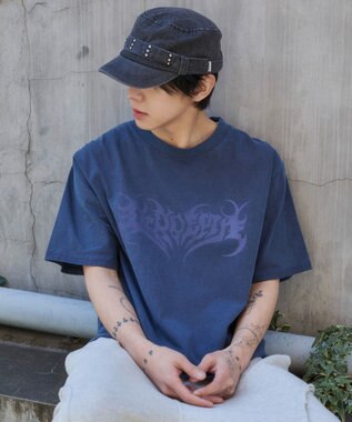 WEGO 【ユニセックス着用ITEM】ピグメントグラフィックT（SS） ネイビー