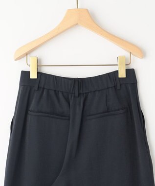 組曲 L グロッシーツイルワイドフレア パンツ ネイビー系