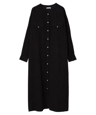 CRAFT STANDARD BOUTIQUE コーデュロイパールドット釦ワンピース Charcoal Gray