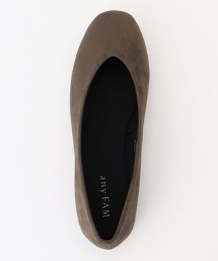 ANY 走れるスクエアバレエ シューズ スエードダークブラウン