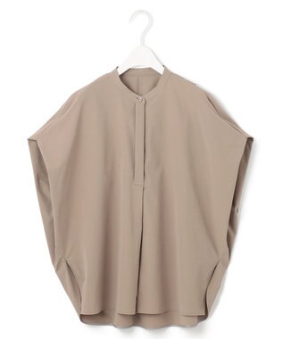 ICB 【接触冷感・UVカット・洗える】ヴィンテージスパンブロード デザインブラウス クリームブラウン系