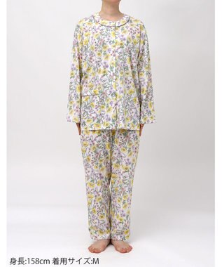 Wing パジャマ 綿100%(本体) 天竺素材 長袖 長ズボン レディース EP8040 ウイング／ワコール クリーム