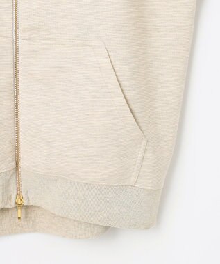 ANY L ラメダンボールダブルジップパーカー オートミール