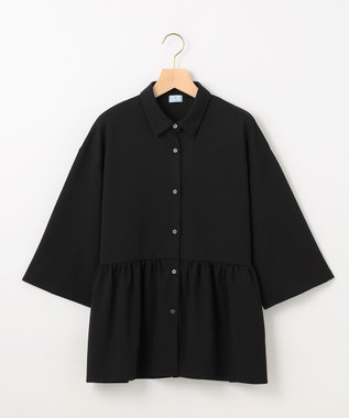 組曲 S ジョーゼットジャージーボウタイチュニック ブラウス ブラック系