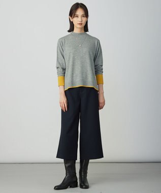 J.PRESS LADIES 【WEB限定カラーあり】ツムギートflannel クロップド パンツ ネイビー系