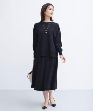 組曲 【セットアップ着用可・WEB限定カラーあり】MINA ニットフレアスカート ブラック系