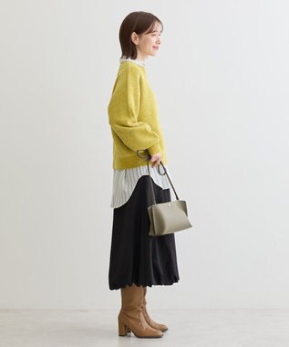 Green Parks ベロアモールモックネックニットプルオーバー Yellow