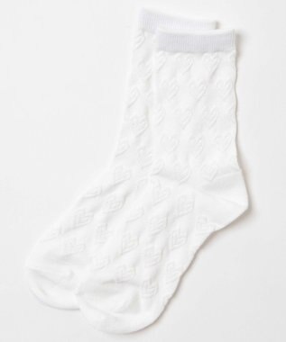 WEGO ポコポコハートクルーソックス ホワイト