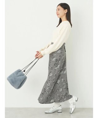 earth music&ecology バックレースアップスカート Gray