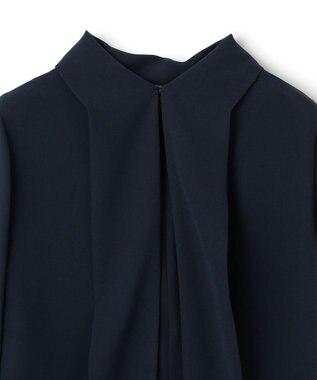 BEIGE， 【WEB限定・洗える】STOW / ボウタイブラウス Navy