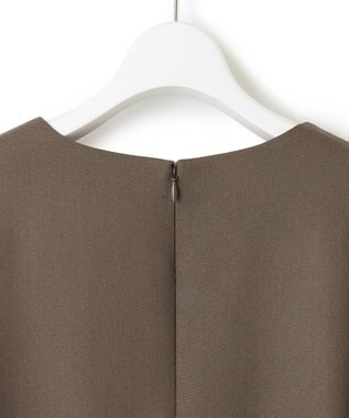 23区 ウールジョーゼット Aライン ワンピース ダークブラウン系