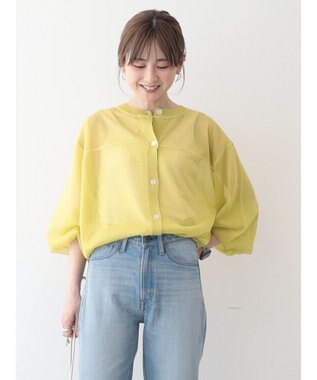 AMERICAN HOLIC 接触冷感２ＷＡＹシアーニットカーディガン Yellow