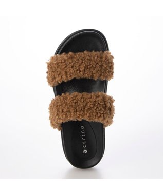 MODE ET JACOMO <carino>エコファーもこもこサンダル ブラウン