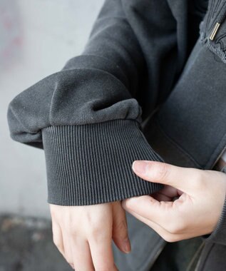 WEGO ヴィンテージウォッシュパッチワークBIGZIPパーカー スミクロ