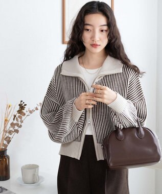 WEGO ダブルジップショートカーデ ベージュ