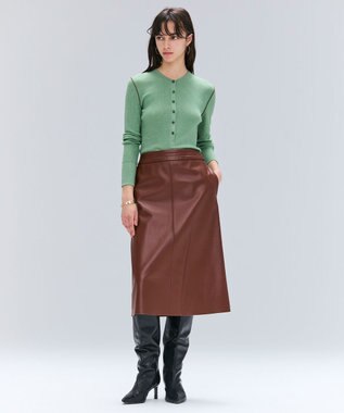 BEIGE， 【洗える・GISELe 10月号掲載】FORD / ウール配色メローヘンリーネックカットソー Sage