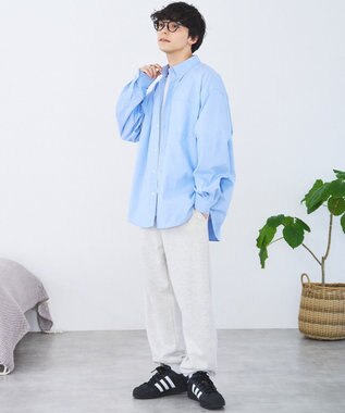 WEGO イージーケアオックスフォードシャツ サックス