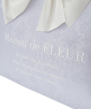 Maison de FLEUR ジャカードリボンフリルスクエアトートMバッグ Blue
