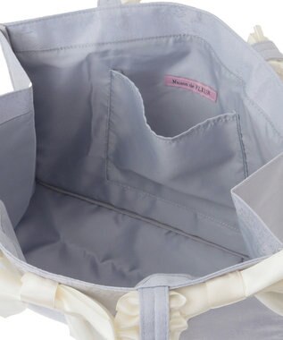 Maison de FLEUR ジャカードリボンフリルスクエアトートMバッグ Blue